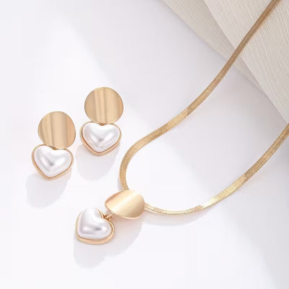 Heart-Shaped Necklace & Earring Set