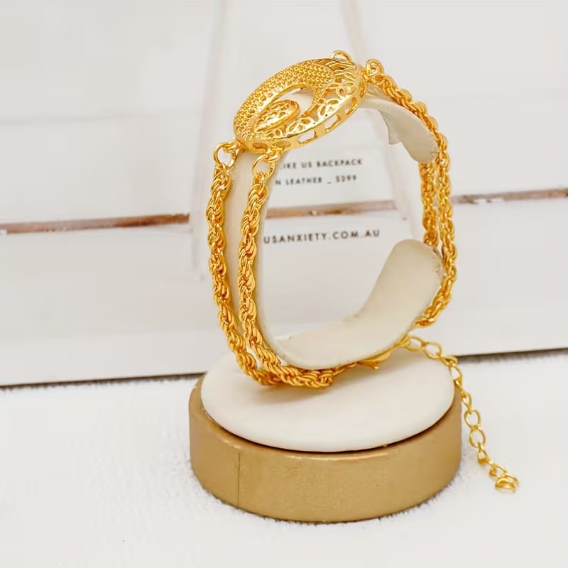 Gold Plated Long Necklace Set