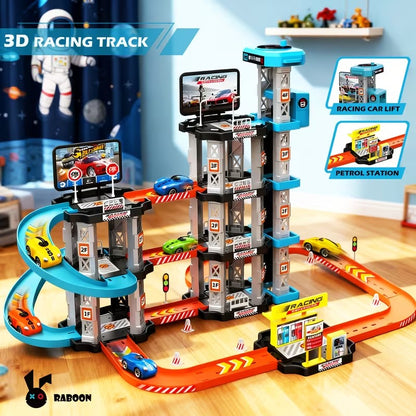 3D Multi-Level Racing Track Toy Set