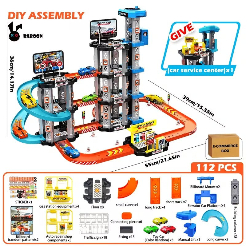3D Multi-Level Racing Track Toy Set