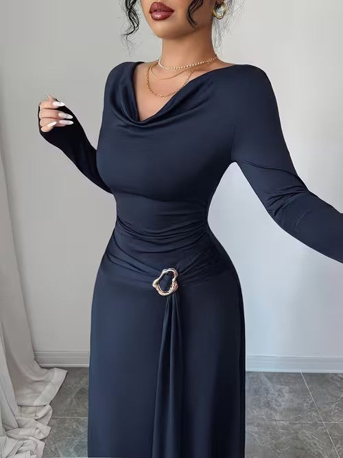 V-Neck Bell Sleeve Dress