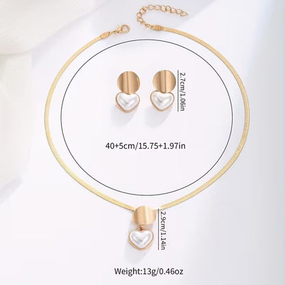 Heart-Shaped Necklace & Earring Set