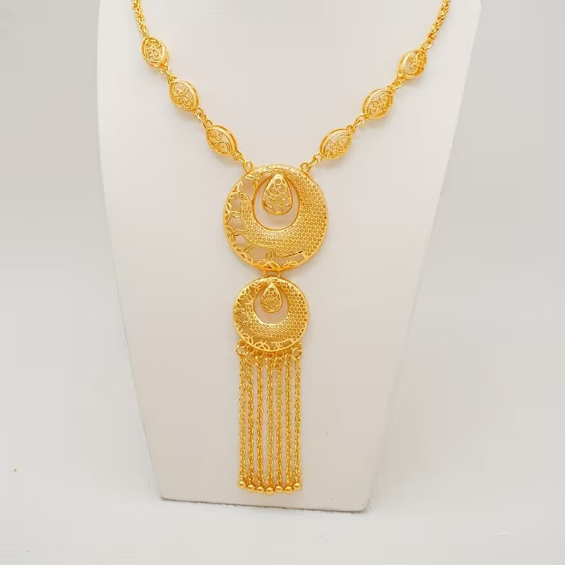 Gold Plated Long Necklace Set