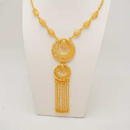 Gold Plated Long Necklace Set