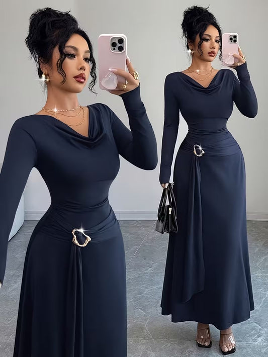 V-Neck Bell Sleeve Dress