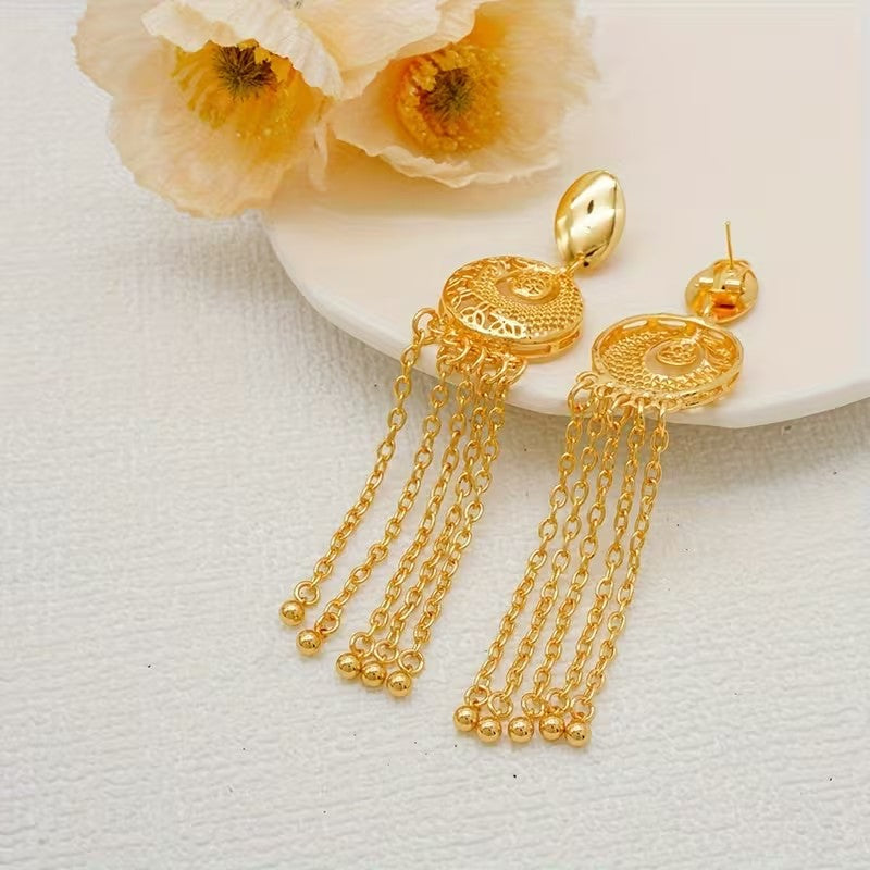 Gold Plated Long Necklace Set