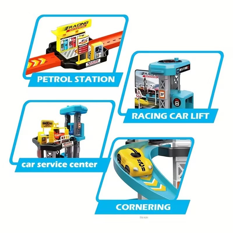 3D Multi-Level Racing Track Toy Set